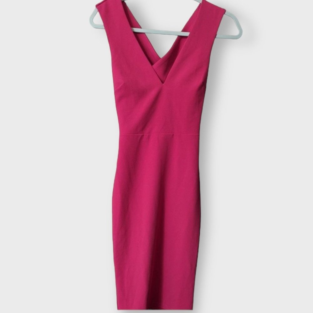 Darren Hot Pink Strappy Bodycon Midi Dress